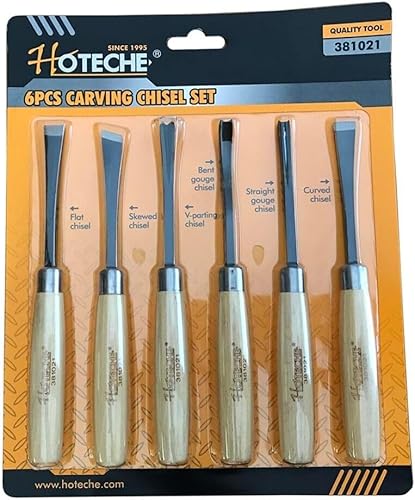 Set 6 sgorbie scalpelli per legno scalpello intaglio utensili - Honorern