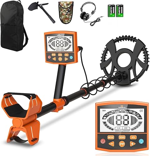 Metal detector, metal detector per adulti e bambini, profondità di rilevamento da 25,4 cm, bobina di ricerca impermeabile IP68 con chip DSP avanzato per rilevamento dell'oro, 5 modalità - Honorern