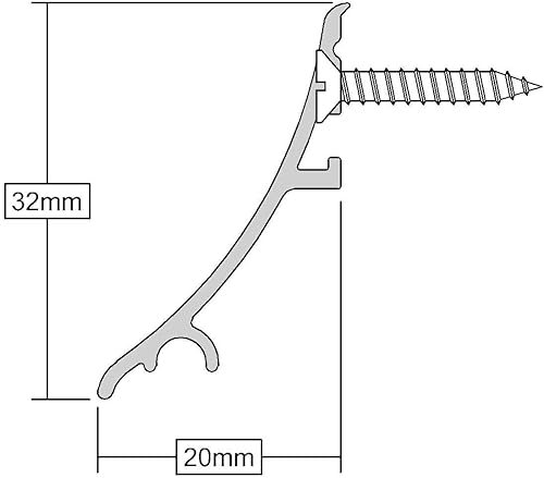 Stormguard Barra deflettore per porta, acqua piovana, 838 mm, argento 32 mm - Honorern