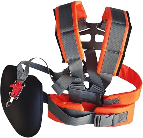 Cinghia per Trimmer per mangiatore di Erbacce, Imbracatura per decespugliatore Tracolla Imbottita per mangiatore di Erbacce, Doppia Tracolla Comfort Cintura Nelon Regolabile - Honorern