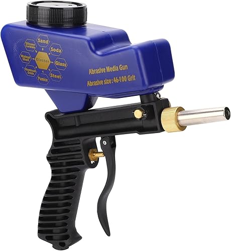 Pistola per sabbiatura, spray per sabbiatura, alimentazione a gravità, 600 cc, 18 once, capacità serbatoio 7,0 scfm, 198 l/min, 6000 giri/min, dispositivo a spruzzo, dimensioni - Honorern