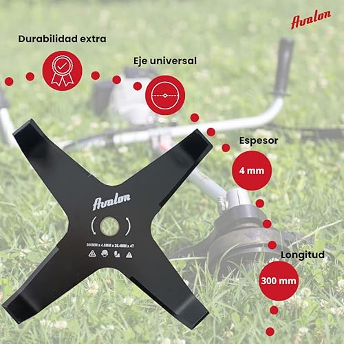 Disco Curvo a 4 Punte per decespugliatore (300 x 4,0 mm) Lama per Tagliare principalmente rovi - Honorern