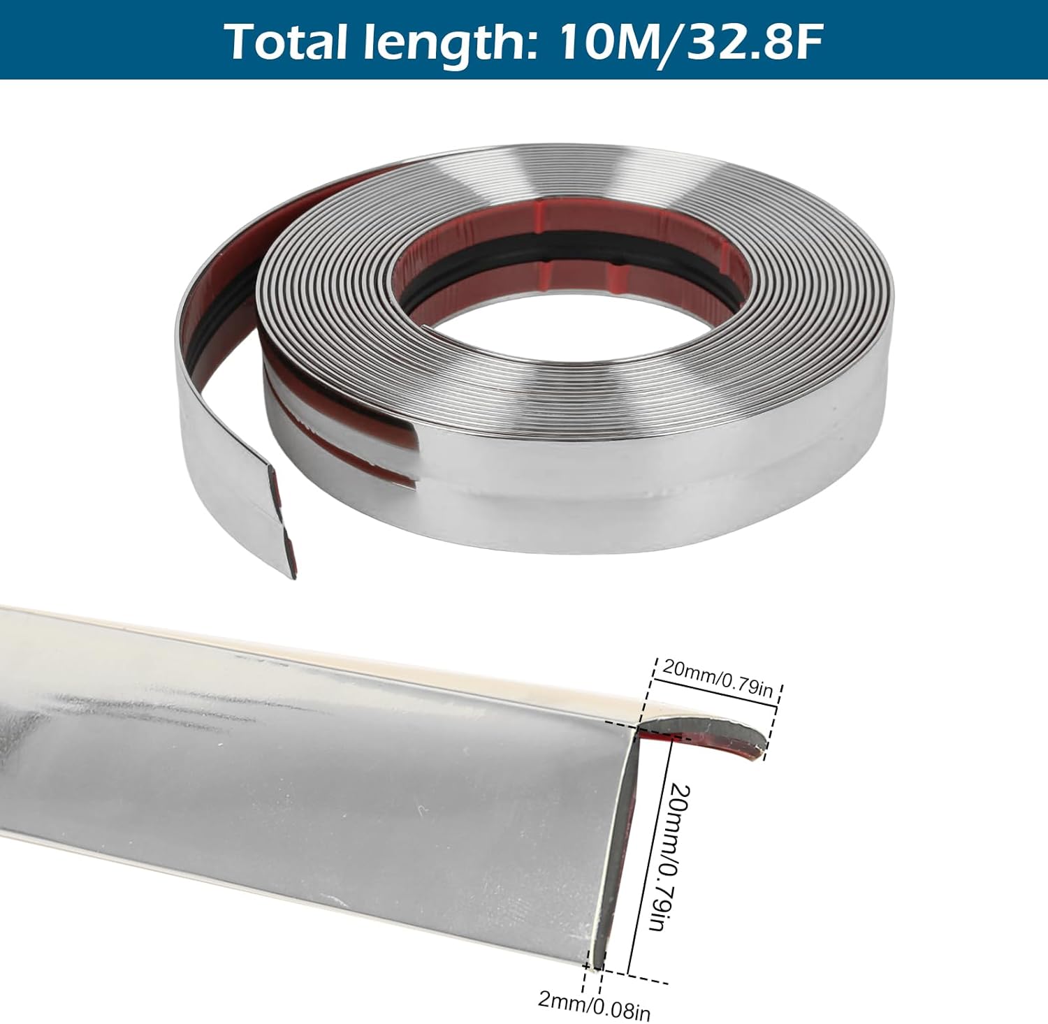 Modanature decorative autoadesive, da 10 m x 4 cm, per soffitto, parete, specchio, angolo, armadio, armadio e rivestimento automatico, taglio e incollaggio (10 m x 4 cm bianco) - Honorern