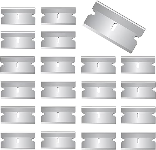 60Pcs Lame di Ricambio per Raschietti, Acciaio al Carbonio Raschietto Razor Blade Spatola, Rimozione Adesivo in plastica, Rimozione della Colla in Vinile - Honorern