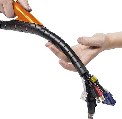 D-Line CZ252.5W Raccogli Cavi Elettrici, Guaina spiralata, Spirale Per Cavi, Raccogli cavo Scrivania - 25mm Diametro Esterno - 2,5m Lunghezza - Bianco - Honorern