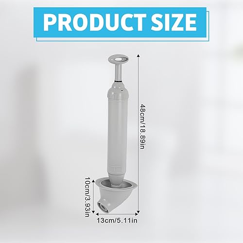 Stantuffo per WC Sturalavandini A Pressione, Stantuffo WC, Dispositivo di Rimozione degli Intasamenti WC, Stura WC Potente, Disgorgante WC, per Bagni, WC, Vasche (Grigio) - Honorern