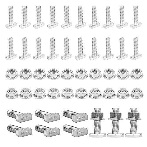 Dadi flangiati a testa martello, M8 x 20 mm, 20 viti a testa martello, in acciaio inox, con dadi flangiati per supporto per pannello solare, profilo in alluminio fotovoltaico - Honorern
