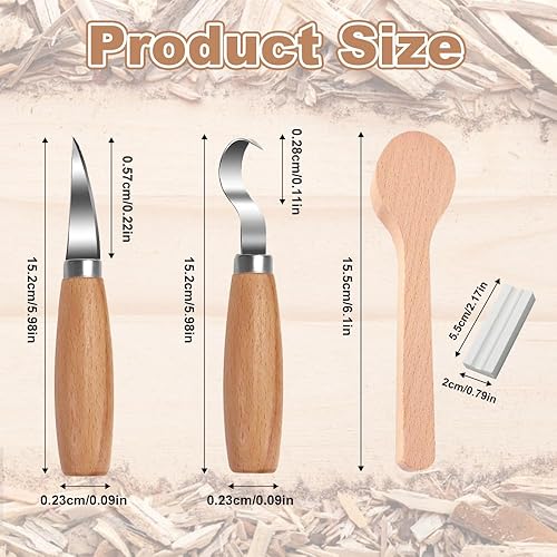 5PCS Kit di Attrezzi per Intagliare Legno, Strumenti per Intagliare il Legno Kit per Intagliare il Legno Professionale Attrezzi Intaglio Legno a Mano per La Lavorazione Del Legno Fai Da Te - Honorern