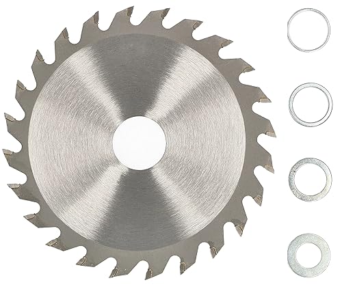 Kotarbau® Lama per sega in metallo duro per taglio del legno, a 24 denti, con diametro da 125 mm + anelli riduttori - Honorern