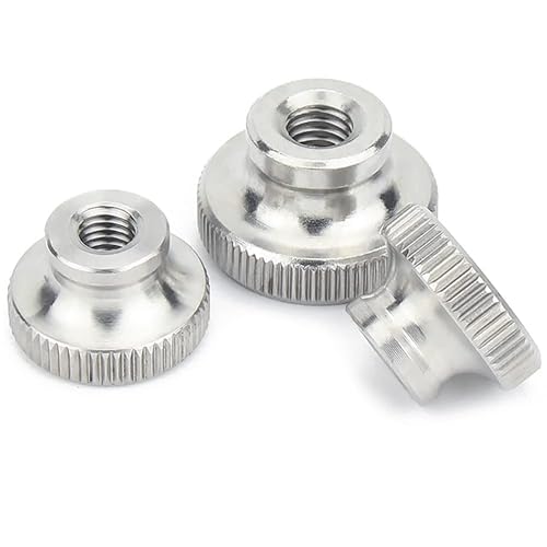 Dadi Zigrinati di Foro Cieco in Acciaio Inox Manopole Rotonde a Mano la Manopola Dadi a Testa Zigrinata M4 (6 pcs) - Honorern