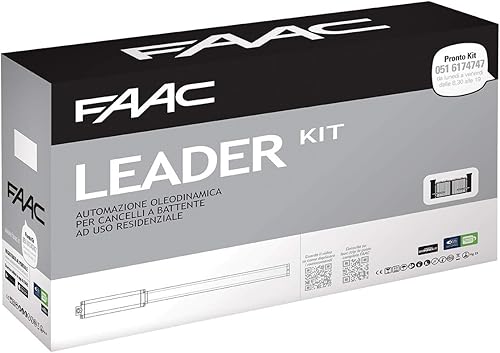 FAAC LEADER KIT AUTOMATISMO CANCELLO BATTENTE FAAC 10563344 ELETTRICO IDRAULICO - Honorern