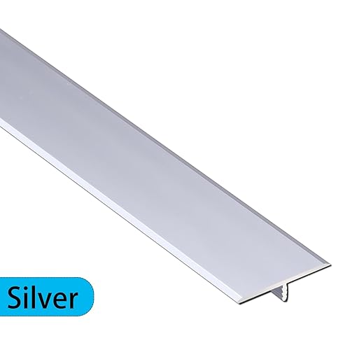 Listello protettivo Lega di Alluminio - Pavimento Bordo - Atriscia Divisoria - Strisce di Rivestimento Per Pavimenti in Laminato, profilo di transizione piatto con laminato(Silver,90cmx1.5cm) - Honorern