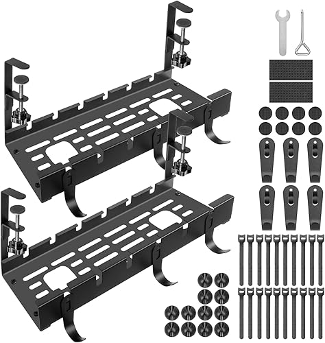 Vassoio per la Gestione dei Cavi Sotto la Scrivania, Porta Cavi Organizer Retrattile da 28,5~55CM, Raccogli Cavi Scrivania Cable Management Portacavi per Casa Ufficio Scrivania - Honorern