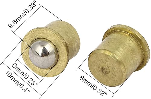 Sourcingmap - Chiavistello a sfera in ottone per anta dell'armadio, diametro 8 mm, 20 pezzi - Honorern