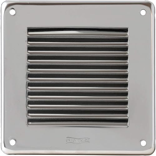 La Ventilazione GIN10 Griglia di ventilazione quadrata in Acciaio Inox430 da Sovrapporre. Dimensioni 140x140 mm - Honorern