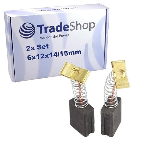 2 spazzole di carbone per motore, 6 x 12 x 14/15 mm, compatibili con carrello elevatore Crown 1500 - Honorern