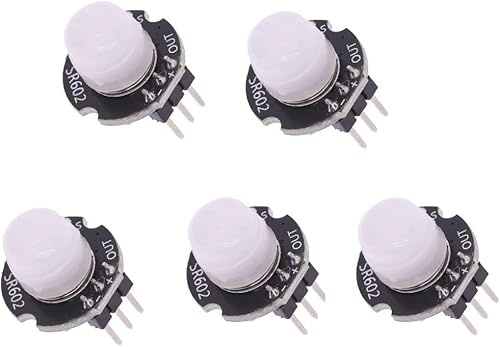 5 pezzi Mini Sensore di Movimento Modulo Rilevatore di Sensore di Movimento SR602 PIROELETTRICO A Infrarossi per Arduino DIY Con Lente - Honorern