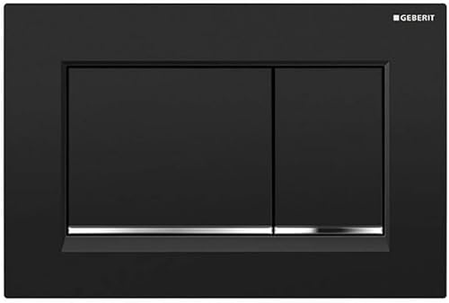 Geberit, Placca di comando Sigma30 115.883.KM.1, per risciacquo a 2 quantità, colore nero, cromo lucido 115883KM1 - Honorern