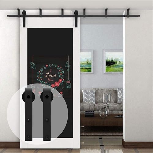 6.6FT-2M Binario per Porta Scorrevole Kit soffitto Set di Porte Scorrevoli Singole con Sistema di Guide a Staffa a Forma di L - Honorern