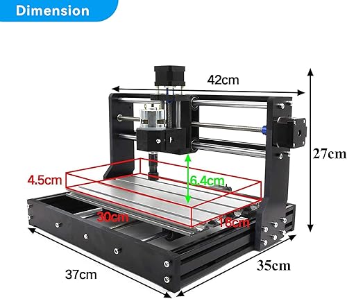 RATTMMOTOR Macchina fresatrice per incisione, 3 assi GRBL, Offline Control CNC 3018 Pro Max, 420 x 350 x 270 mm, controllo ER11, per PVC PCB e per intaglio legno fai da te - Honorern