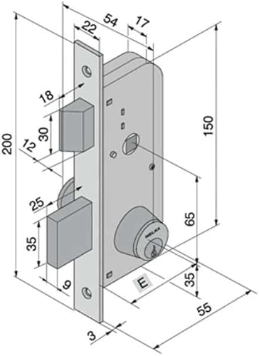 16080-10 060 Serratura da Impennata, 2 Mandate, Scrocco, 8/30 mm - Honorern