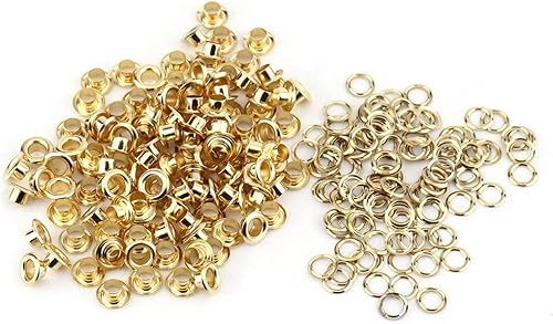 100 set di occhielli, rivetti in metallo da 5 mm con rondelle, per decorazioni in pelle, biglietti e biglietti, occhielli con rondelle per abbigliamento, lavori in pelle, scrapbooking - Honorern