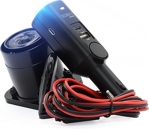 Sistema di allarme Technaxx con sensore di movimento PIR per auto, furgoni, veicoli, case, sirena esterna da 105 dB, 2 porte USB – Autonomia ~7 giorni - Allarme per la sicurezza dell´ auto TX-168 - Honorern