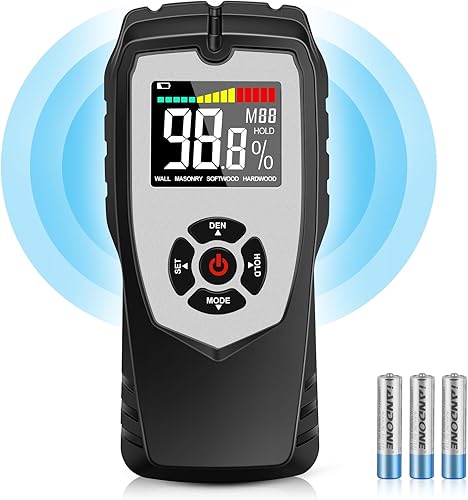 Flintronic Misuratore di Umidità, Misuratore Umidità Legni, Rilevatori Di Umidità Igrometro Senza Ago, Misuratore di Umidità con Batteria Display LCD, per Legni, Parete, Pavimenti, Legno, Gess - Honorern