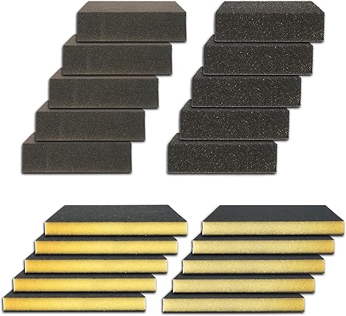 Berninja Spugna abrasiva (20 pezzi): 4 specifiche assortimento (grossolano, medio, fine, superfino), blocchi abrasivi a mano blocco abrasivo, blocco abrasivo, per legno - Honorern