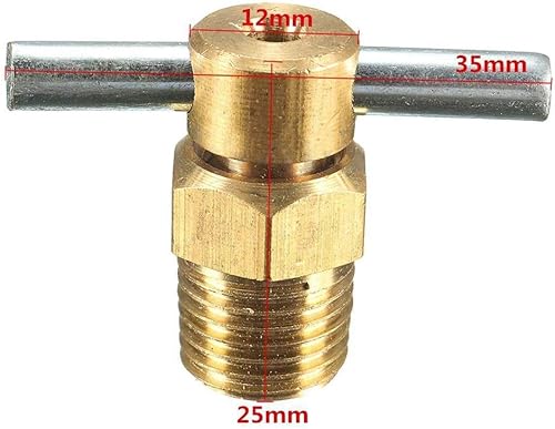 1/4 di pollice NPT Ottone Valvola di Scarico Compressore D'aria Valvola di Scarico per Compressore D'aria Serbatoio Parte di Ricambio 2PEZZI - Honorern
