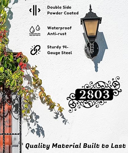 Numero civico personalizzabile, Targa Personalizzata con Numeri Civici Esterni, Resistente alle intemperie, Antiruggine, Personalizzato in Metallo in varie misure numero civico - Honorern