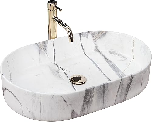 Lavabo da Appoggio Nadia 60 Sand Lavandino bagno 600 x 380 x 130 mm Ceramica (bianco) - Honorern
