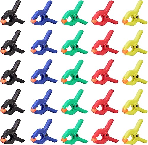 25 Pezzi Morsetti A Molla, Morsetti Da Falegname, Piccola Clip A Molla In Nylon, Per Fai Da Te, Falegnameria, Foto, Studio Fotografico, Sfondo Fotografico, Artigianato (5 Colori) - Honorern