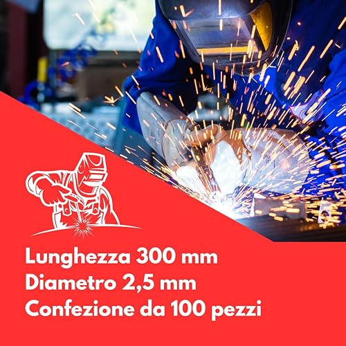 Elettrodi 308l 2.5x350 per saldatura acciaio inox, confezione da 100pz - Honorern