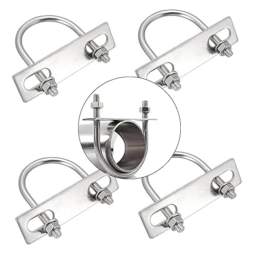 4 pcs,Bullone U,U-Bolts,Accessorio Bullone A U,Bulloni Tondi In Acciaio M8*60,Elementi Di Fissaggio A U,Con Rondelle E Dadi,Per La Costruzione Di Tubazioni E Applicazioni Del Settore(M8*60) - Honorern