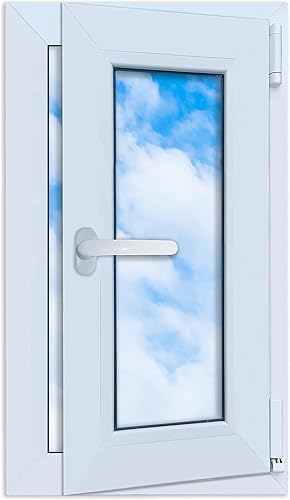 Finestra in PVC bianca 400x700 mm, DIN destra, ribaltabile e a sporgere, vetro doppio, a risparmio energetico – Finestra con certificazione CE per cantina e abitazione - Honorern