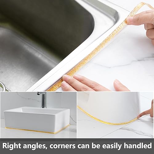 Modanature decorative flessibili, autoadesive, per soffitto, per piastrelle, in ceramica, 6 m x 7,5 mm, autoadesive, bordi laterali per fornelli, lavabo, bordo piastrelle (grigio) - Honorern