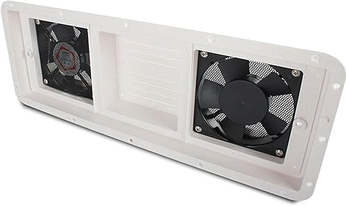 Estrattore Aria Ventilatore ventilazione camper for CAMPER Trailer Caravan lato uscita aria scarico ventilatore rettangolare doppio ventilatore ventilatore ventilatore, bianco Ventilatore di Scarico - Honorern
