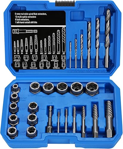 Set di cacciaviti, 26 pezzi, 3/8', cacciavite sinistro, dado di rimozione della bussola, 8-19 mm, dado turbina - Honorern