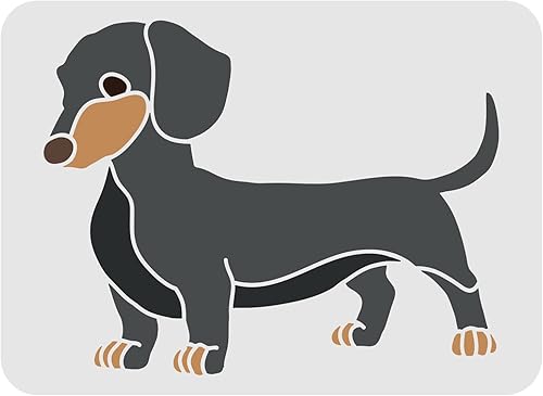 FINGERINSPIRE Stencil per bassotto, 29,7 x 21 cm, riutilizzabile, per animali domestici, modello fai da te, graziosi bassotti per cani, stencil per dipingere la casa - Honorern
