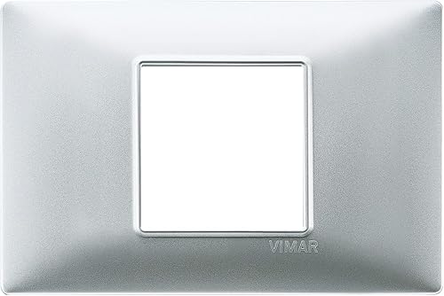 Vimar Serie piatto – Placca 2 Modulo centrale Tecnopolimero Argento Opaco - Honorern