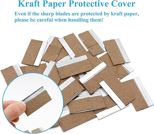 25 pezzi 40 mm x 20 mm raschietto in vetroceramica, lame di ricambio, raschietto, lama in acciaio inox per raschietti in vetroceramica, raschietto per fornelli (argento) - Honorern