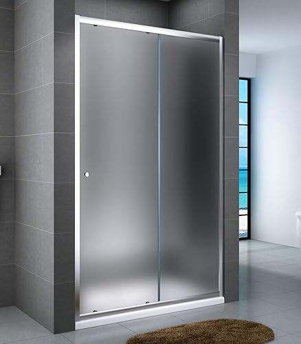 Yellowshop - Box Doccia Porta Nicchia Bagno Cm 100 110 120 130 140 150 160 170 Anta Scorrevole - Alluminio, Cristallo Trasparente/Opaco 6mm, H Cm 190 Smart (Cm 130, Cristallo 6mm Puntinato Opaco) - Honorern