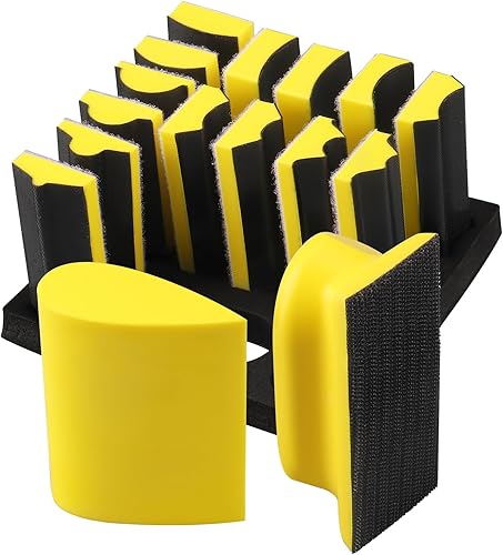 Set di Blocco Levigatura Manuale da 16 pezzi con profilo sagomato e piastra di supporto concava e convessa per la lavorazione del legno, il restauro di mobili, la verniciatura di auto e l'artigianato. - Honorern