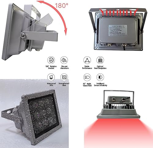 JCHENG 12 LED telecamera di sorveglianza a infrarossi per visione notturna a raggi infrarossi luce illuminazione lampada 40 m per CCTV e IP Camera - Honorern