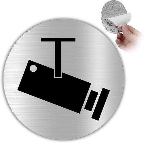 Targa da doccia autoadesiva – spessore 0,6 mm – Diametro Ø 100 mm – Targhetta WC in alluminio – Cartello doccia – Cartello autoadesivo – (doccia di segnale) - Honorern