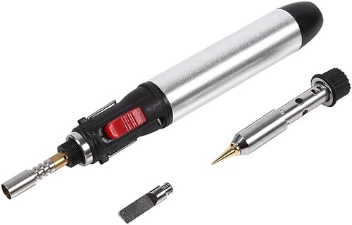 Saldatore a Gas Butano Cordless Saldatore Saldatore a Gas Set con Punta del Saldatore 4 in 1 Temperatura Regolabile 250-450°C Regolabile e Interruttore ON/OFF per Riparazioni Elettriche - Honorern