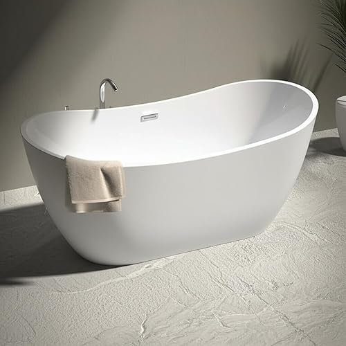 Vasca Freestanding Elegante 170x80cm - Design Raffinato, Telaio Acciaio Inox, Piletta e Scarico Inclusi - Resistente Acrilico, Certificazione CE - Honorern