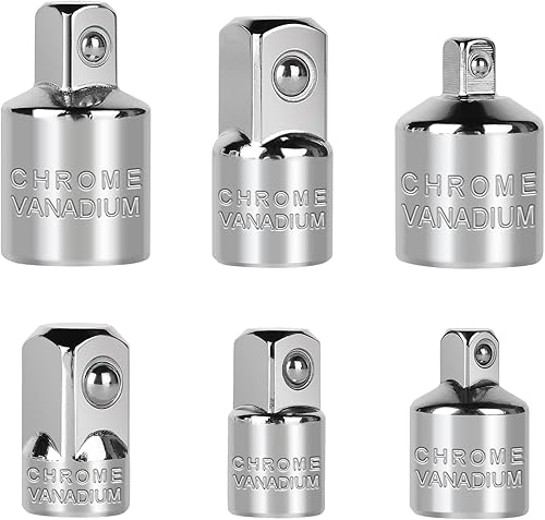 EFUTURETIME 6pcs Adattatore Chiave a Cricchetto, Set di Adattatori per Bussole, da 1/4' a 3/8', da 3/8' a 1/4', da 3/8' a 1/2', da 1/2' a 3/8', da 1/2' a 1/4', da 1/4' a 1/2', per Bussola, Bit - Honorern