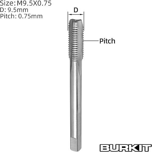 M9.5 X 0.75 Filettatura Maschio Destra, HSS M9.5 x 0.75 Dritto Maschio Macchina Filettata - Honorern